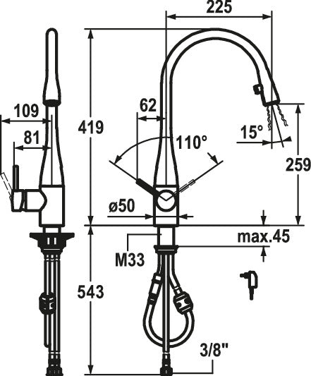 KWC | Eve 4 | Einhebelmischer | weiß matt | Hochdruck