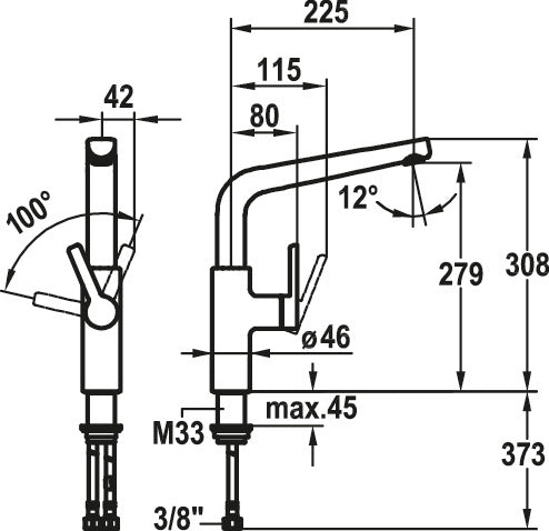 KWC | Suno 5 | Einhebelmischer | chrom