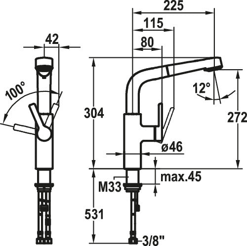 KWC | Suno 6 | Einhebelmischer | chrom