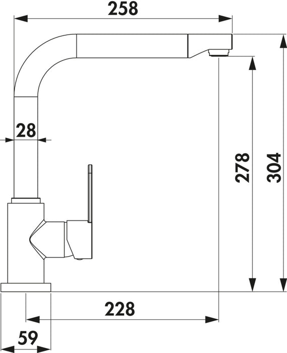 Naber | SERVIZIO Portare 1, Einhebelmischer, chrom, Hochdruck