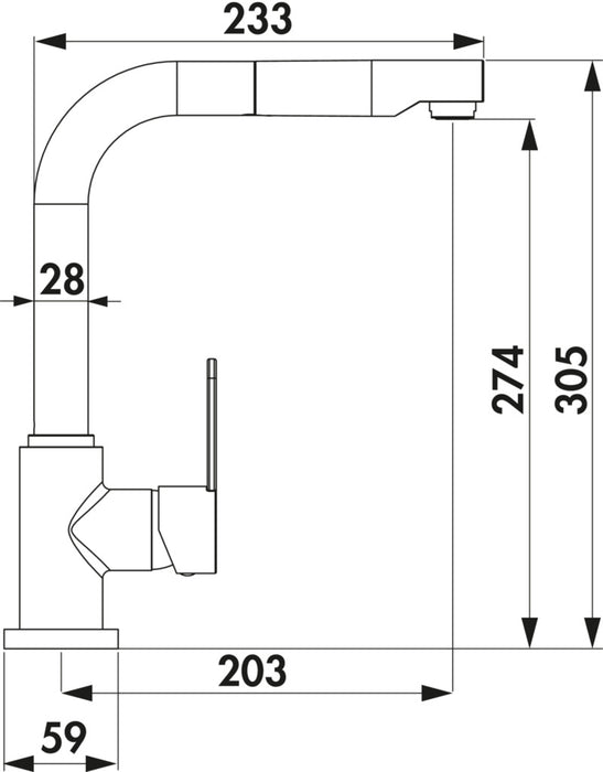 Naber | SERVIZIO Portare 2, Einhebelmischer, chrom, Hochdruck