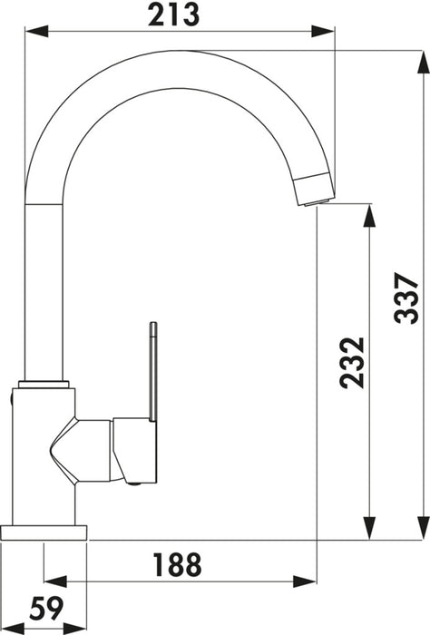 Naber | SERVIZIO Portare 3, Einhebelmischer, edelstahlfarbig, Hochdruck