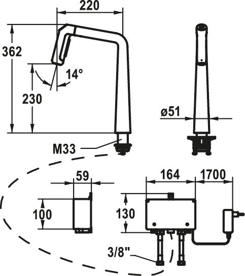KWC | Kio IntelligentControl | Armatur mit Sonderfunktionen | edelstahlfinish | Hochdruck