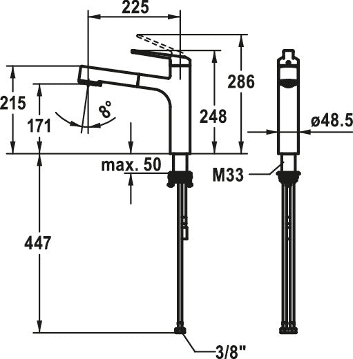 KWC | Domo E2 | Schlauchbrausenarmatur | Edelstahl