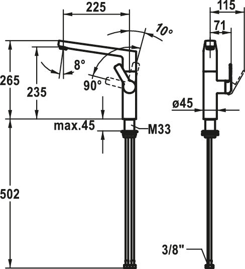 KWC | Domo 6 | Einhebelmischer | chrom