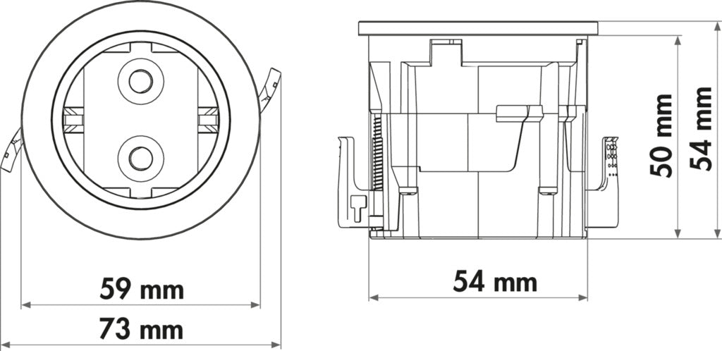 Evoline | Evoline® One Einzelsteckdose | Steckdosenelement | Ring Edelstahl gebürstet