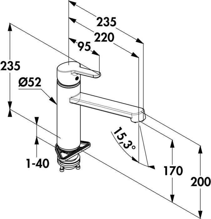 Kludi | M2 | Einhebelmischer | chrom | Hochdruck