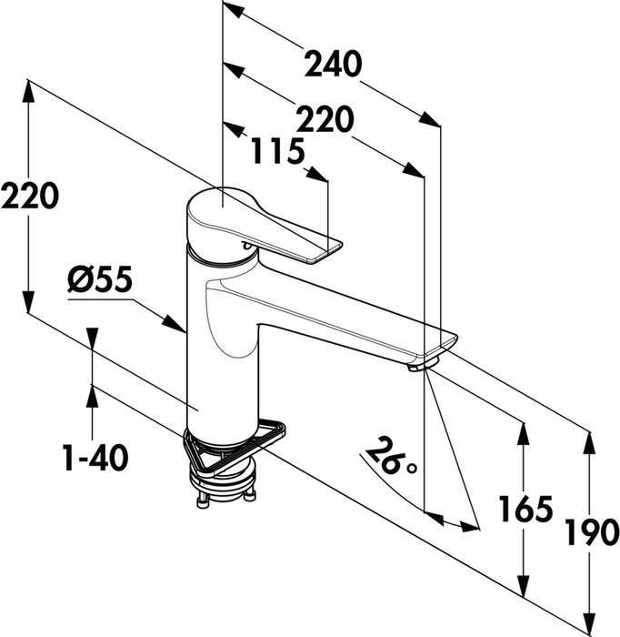 Kludi | Mix 1 | Einhebelmischer | chrom | Hochdruck