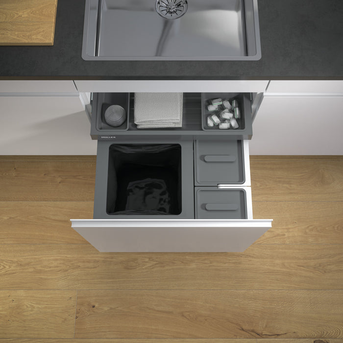 Naber | X-LINE 600/L5 mit Premium Schublade | Abfallsammler für vorhandene Auszüge | anthrazit | H 414 mm