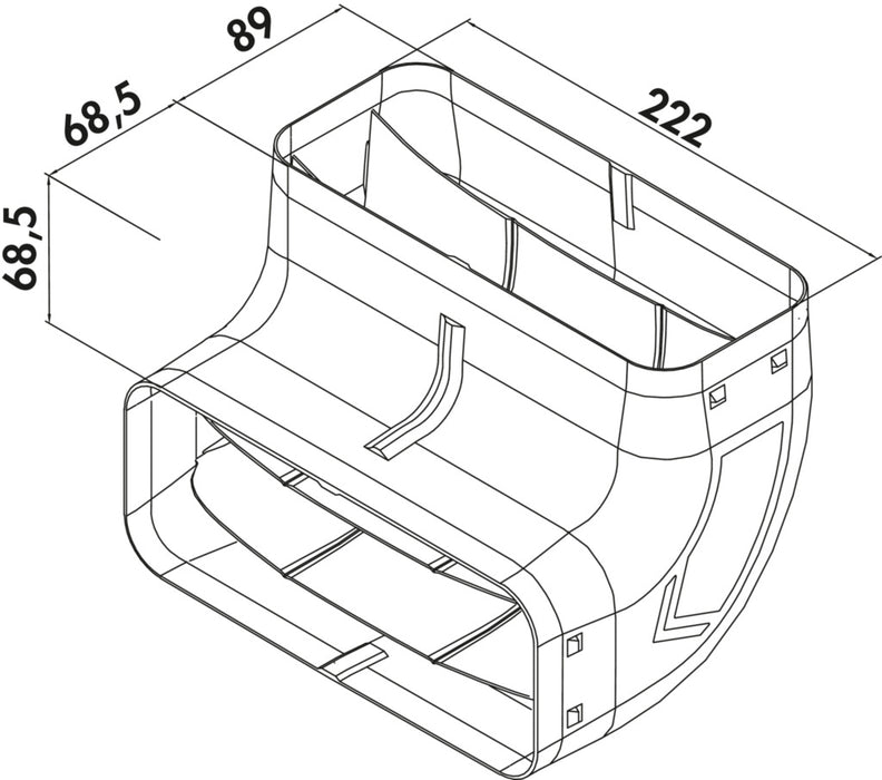Naber | P-RBV 150 Rohrbogen vertikal 90° | Verbindungselement | hellgrau