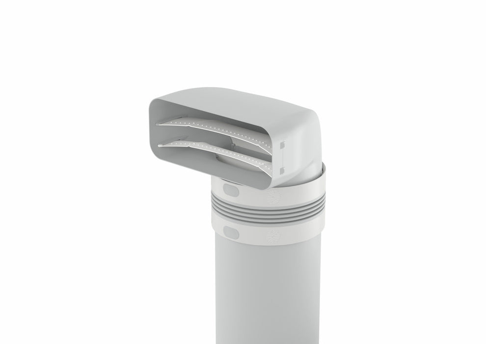 Naber | P-UR 150 Umlenkstück 90° mit Rundrohr | Verbindungselement | L 1000 mm | hellgrau