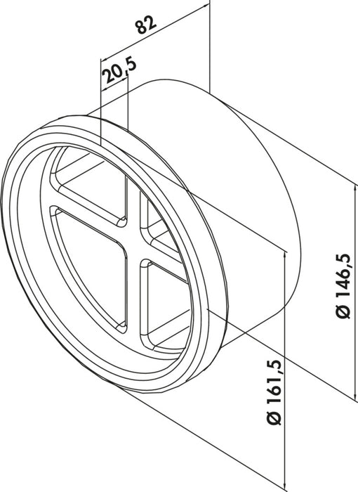 Naber | P-MRBS 150 Mauerkasten-Rohbau-Set | Abluft-Set | weiß/hellgrau