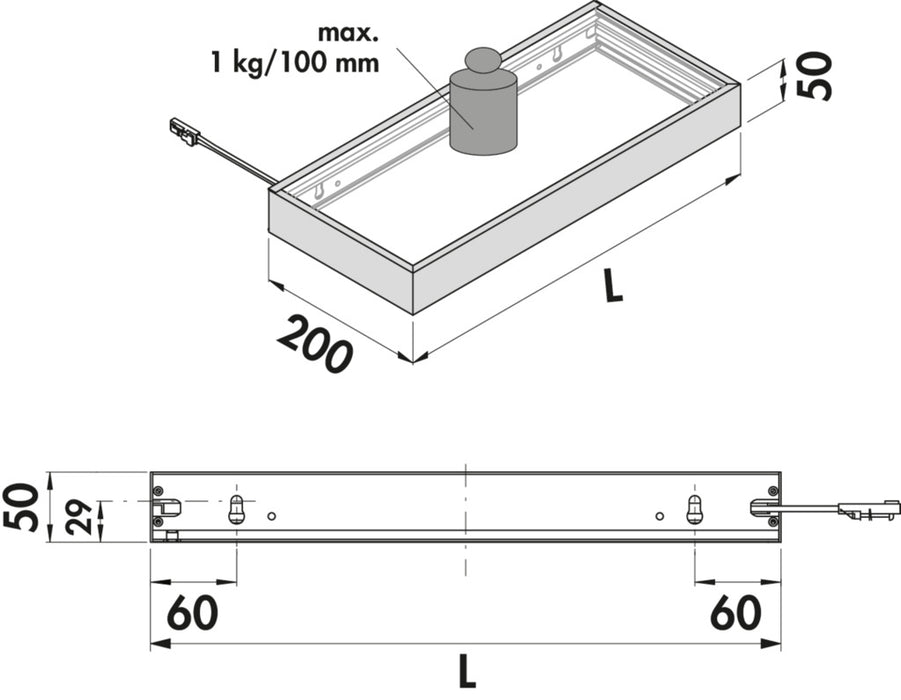 Naber | Lista 50 Farbwechsel LED | Lichtboden | L 900 mm | 6,6 W | schwarz matt