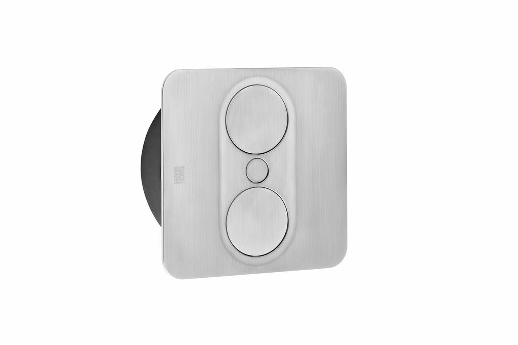 Naber | Twist 2 Doppelsteckdose | Einbausteckdosenelemente | eckig | L 115 | B 115 | T ca. 45 mm | edelstahlfarbig