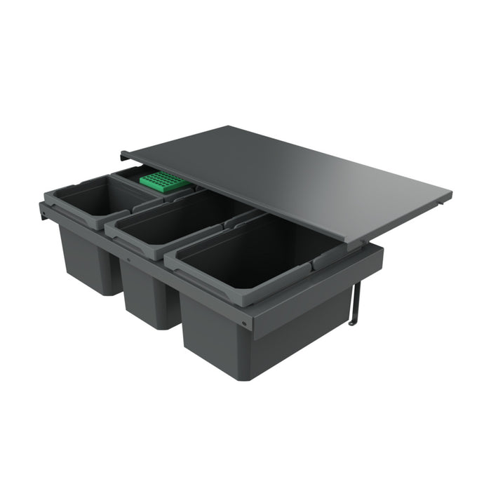 Naber | Cox Stand-UP® 250 S/800-4 | Abfallsammler für vorhandene Auszüge | mit Biodeckel | anthrazit | H 250 mm