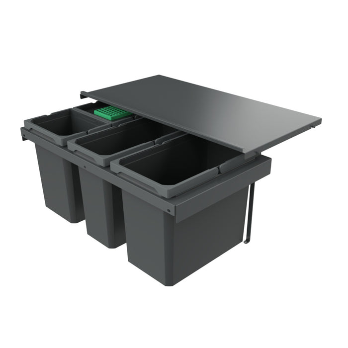 Naber | Cox Stand-UP® 350 S/800-4 | Abfallsammler für vorhandene Auszüge | mit Biodeckel | anthrazit | H 350 mm