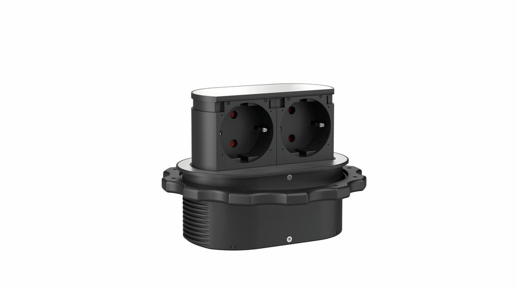 Naber | Piccolino | Einbausteckdosenelemente | Blende Edelstahl