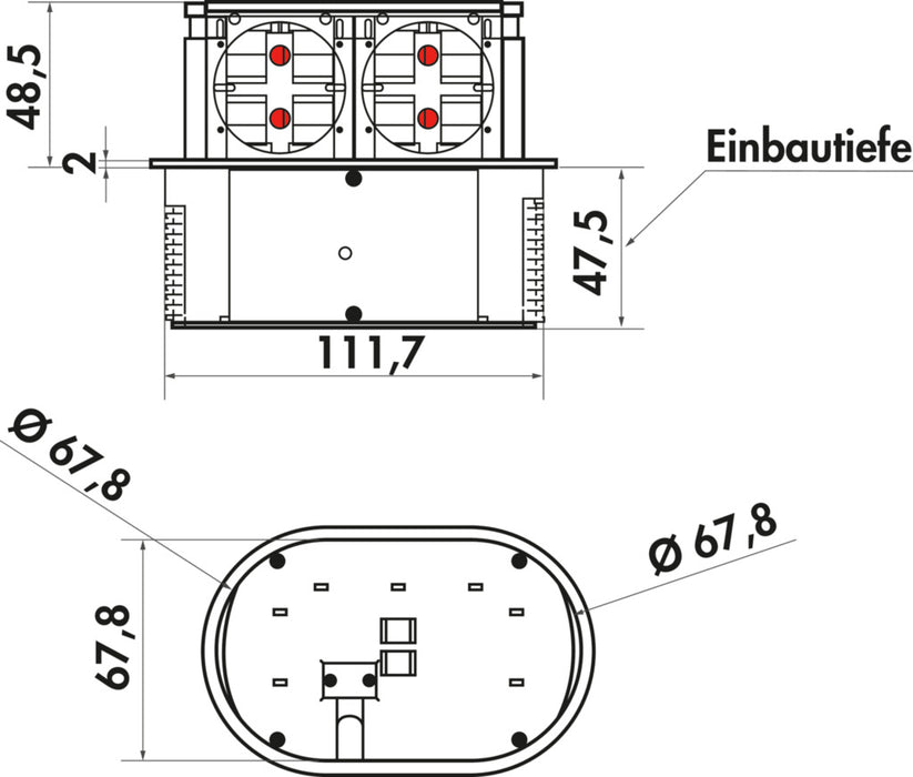 Naber | Piccolino | Einbausteckdosenelemente | Blende Edelstahl