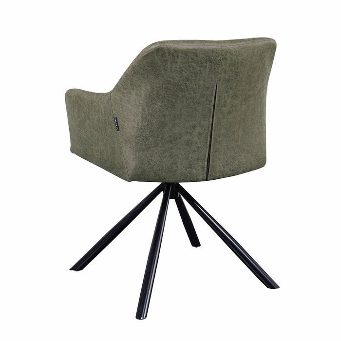 Naber | Diam 1E | Stuhl | Gestell schwarz | Bezug olivgrün