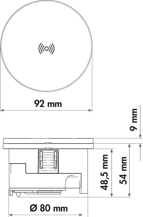 Naber | Evoline® Circle80 DisQ, Steckdosenelement, mit belgischer/französischer Steckdose
