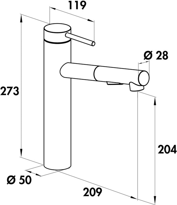 Naber | Namor 2 | Einhebelmischer | schwarz matt | Hochdruck