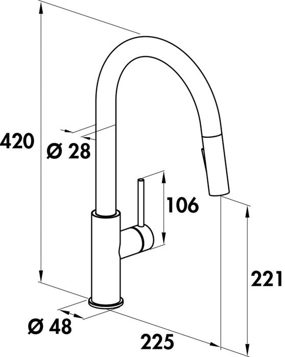 Naber | Namor 6 | Einhebelmischer | Edelstahl | Hochdruck