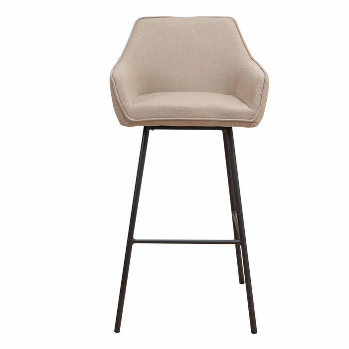 Naber | Aron R | Hocker | Gestell schwarz | Bezug taupe (02)