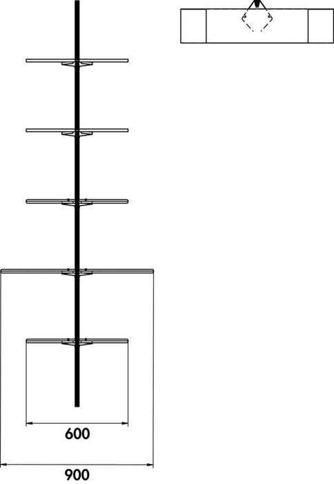 Naber | transFORM Blechboden Set | Regalsystem | 600 x 200 mm (B x T)