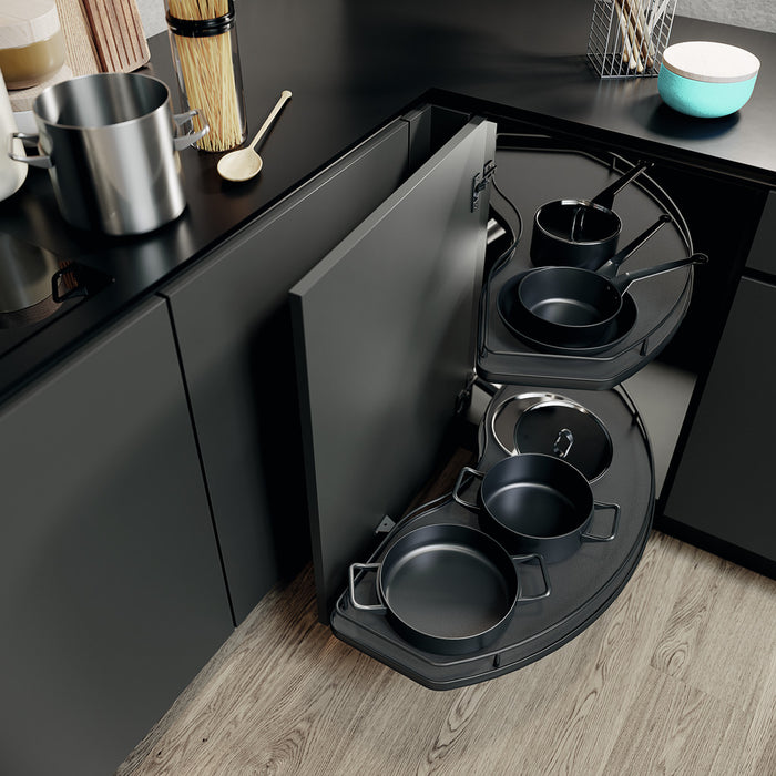 Naber | Cornerstone Swing Set, Eckschrank-Schwenkbeschlag, Einbauhöhe 691–730 mm, silber