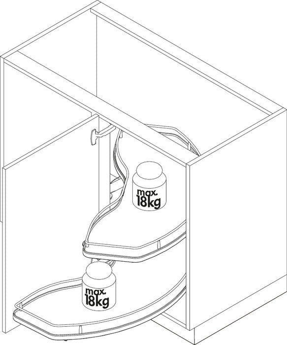 Naber | Cornerstone Swing Tablar Set, Ablageelement, 900 mm Schrank, 450 mm Tür, silber