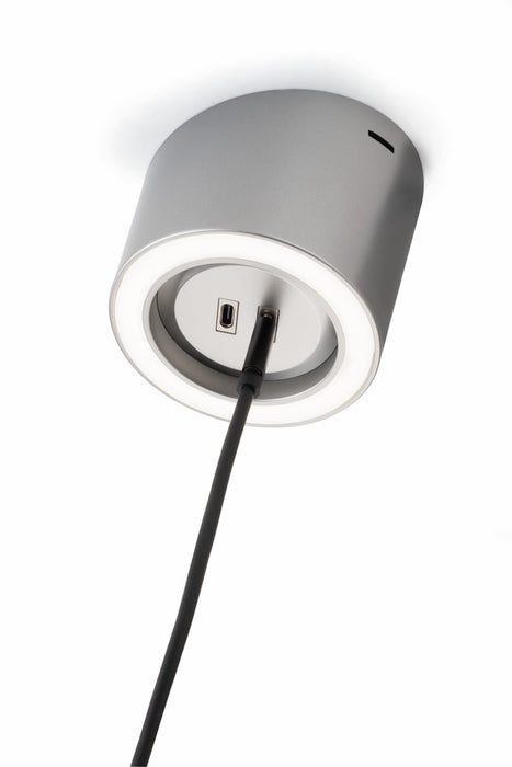 Naber | Unika 5 Farbwechsel LED, Leuchte, Einzelleuchte mit 2-fach USB C, edelstahlfarbig