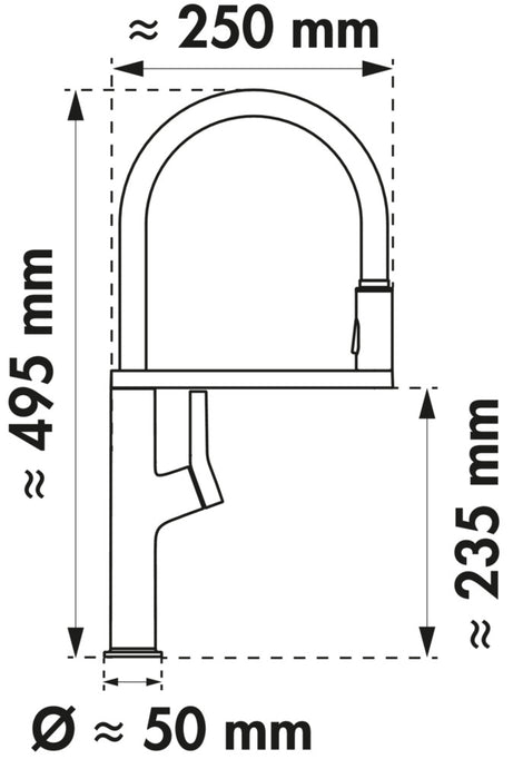 Naber | Wasserwerk Aria, Spültischarmatur, edelstahlfarbig, Hochdruck