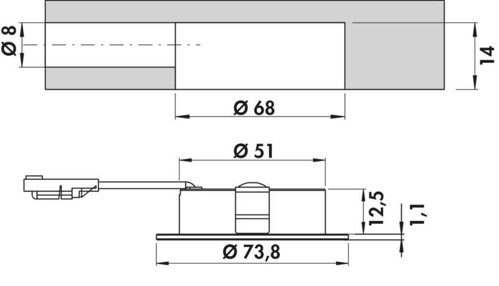 Naber | Anelli Farbwechsel LED 2, Leuchte, Einzelleuchte ohne Schalter, edelstahlfarbig