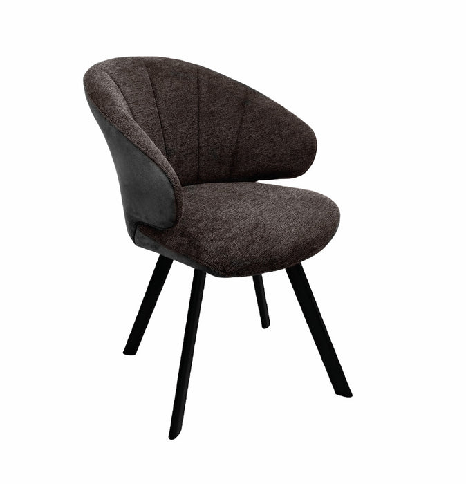 Naber | Brezo 1AS, Stuhl, Gestell schwarz matt, starr, oval, Bezug braun