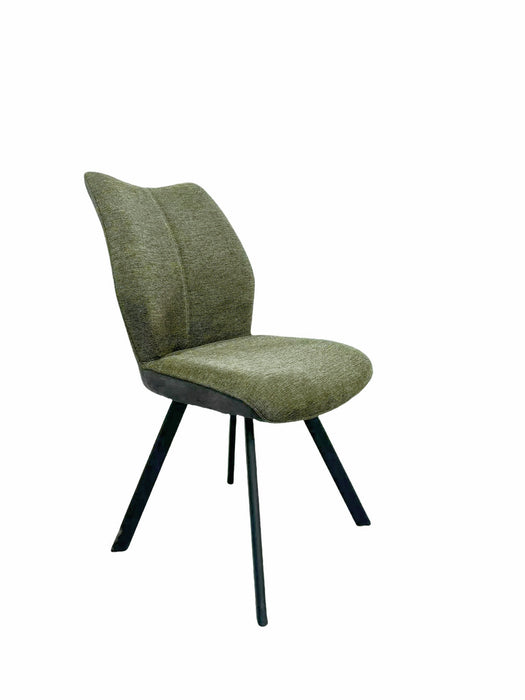 Naber | Stella 1S, Stuhl, Gestell schwarz matt, starr, oval, Bezug grün