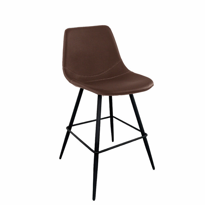 Naber | Level 2KT, Hocker, Gestell schwarz matt, starr, Bezug braun