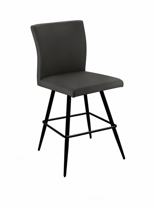 Naber | Buono 2KM, Hocker, Gestell schwarz matt, starr, Bezug dunkelgrau