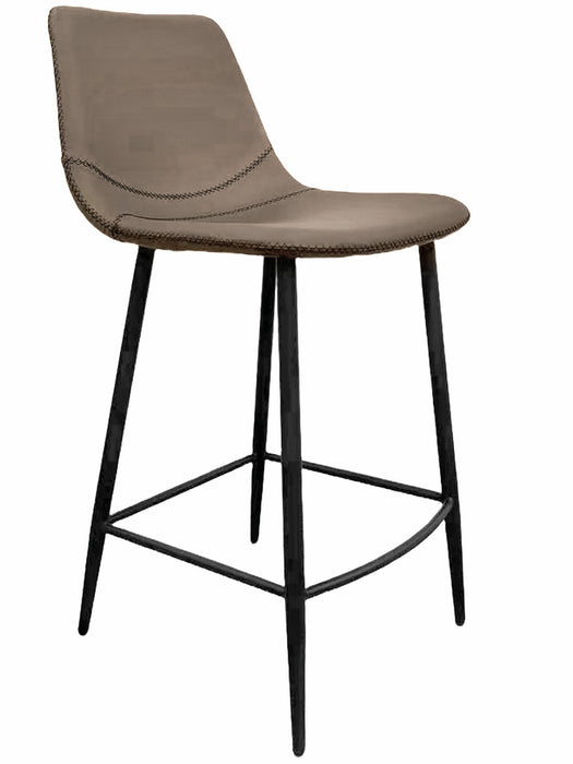 Naber | Lino 2KM, Hocker, Gestell schwarz matt, Bezug dunkelkhaki