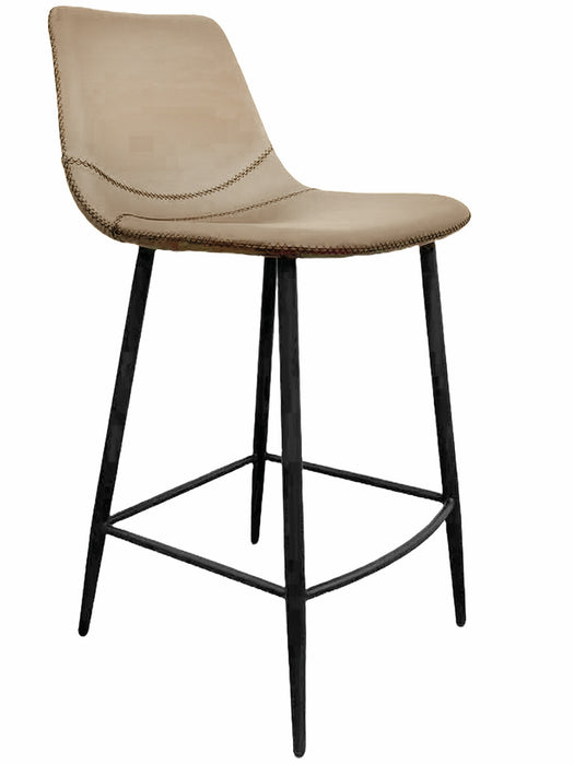 Naber | Lino 2KM, Hocker, Gestell schwarz matt, Bezug hellkhaki