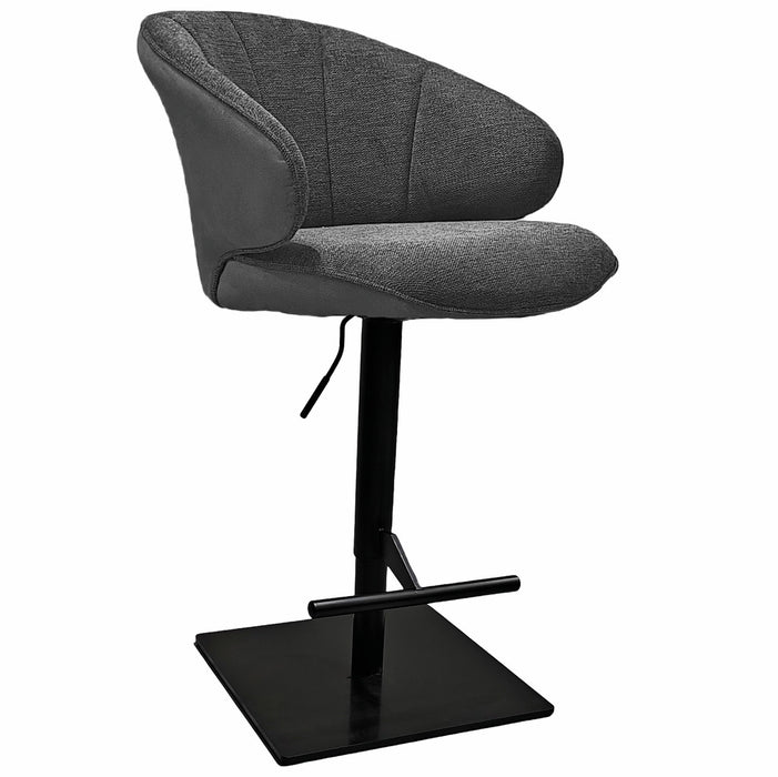 Naber | Brezo AS, Hocker, Gestell schwarz matt, eckig, Bezug dunkelgrau