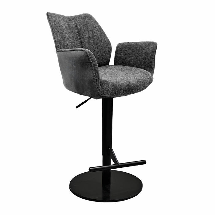 Naber | Stella AS, Hocker, Gestell schwarz matt, rund, Bezug dunkelgrau