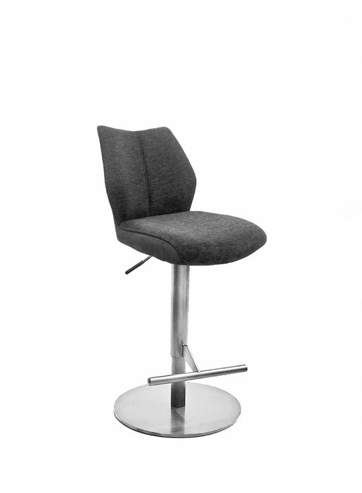 Naber | Stella S, Hocker, Gestell edelstahlfarbig, rund, Bezug dunkelgrau