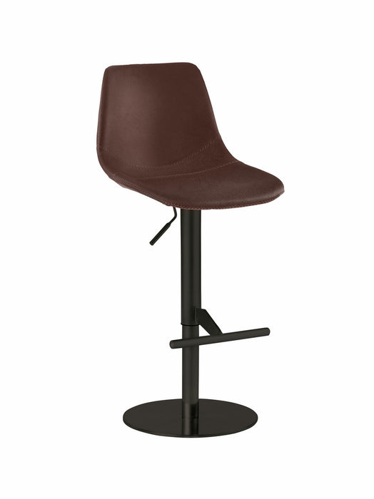 Naber | Level KT, Hocker, Gestell schwarz matt, rund, Bezug braun