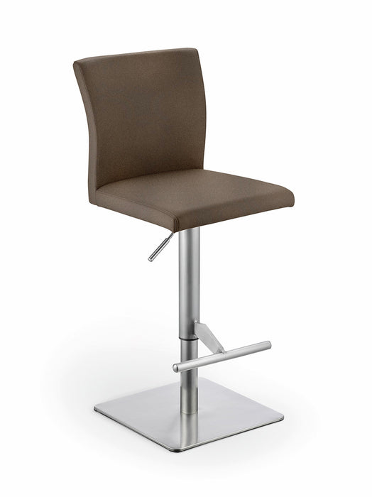 Naber | Buono KM, Hocker, Gestell edelstahlfarbig, eckig, Bezug dunkelkhaki