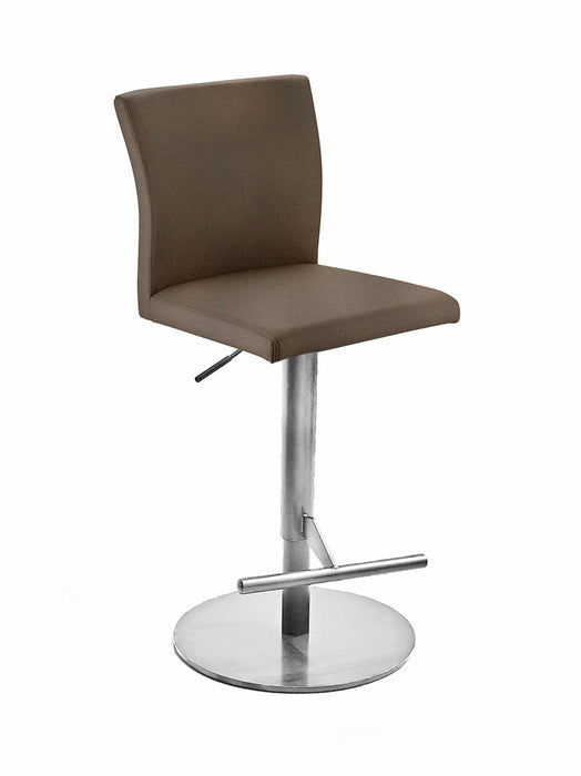 Naber | Buono KM, Hocker, Gestell edelstahlfarbig, rund, Bezug dunkelkhaki