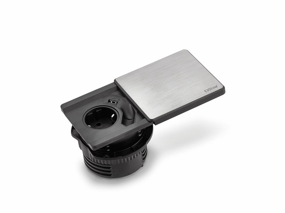Evoline | Evoline® Square USB C, Steckdosenelement, mit Schukosteckdose