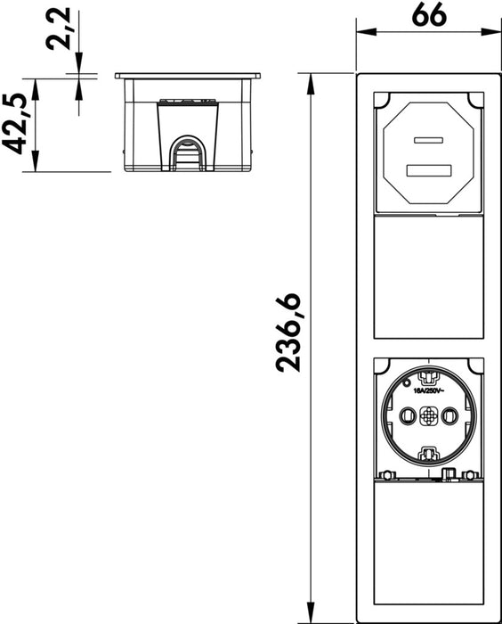 Naber | VersaHit Mono Combi USB A/C, Steckdosenelement, weiß matt