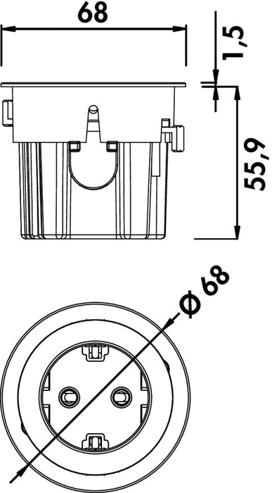 Naber | VersaDot Lite Einzelsteckdose, Steckdosenelement, schwarz matt