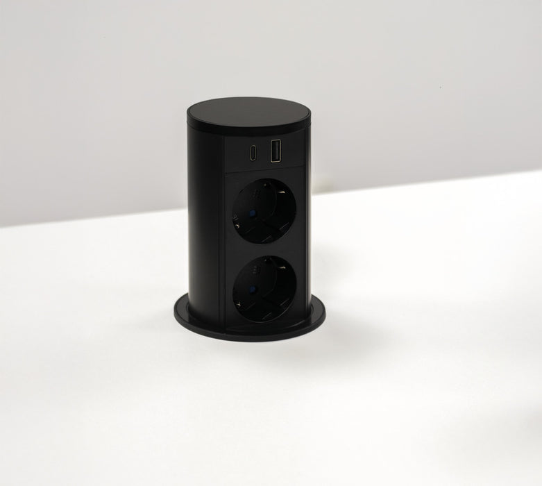 Naber | VersaLift USB A/C, Steckdosenelement, schwarz matt