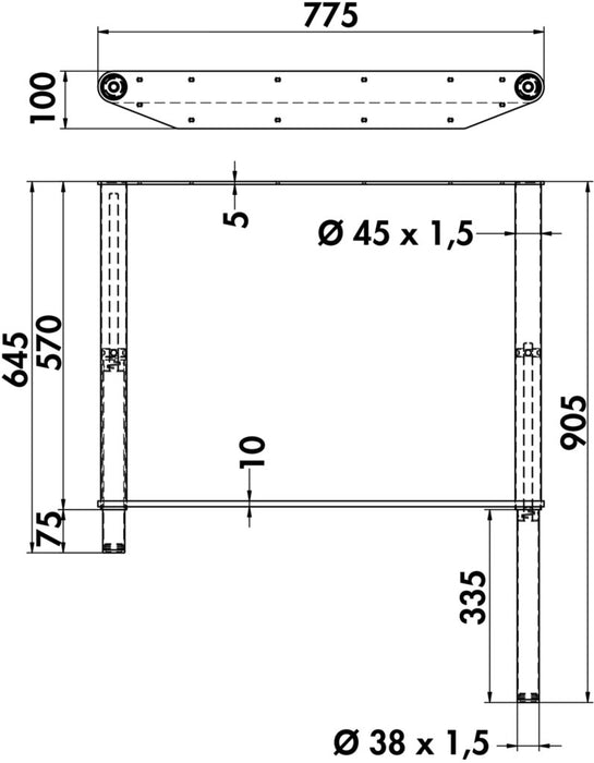 Naber | Tischkufe Siena, Tischgestell, schwarz matt